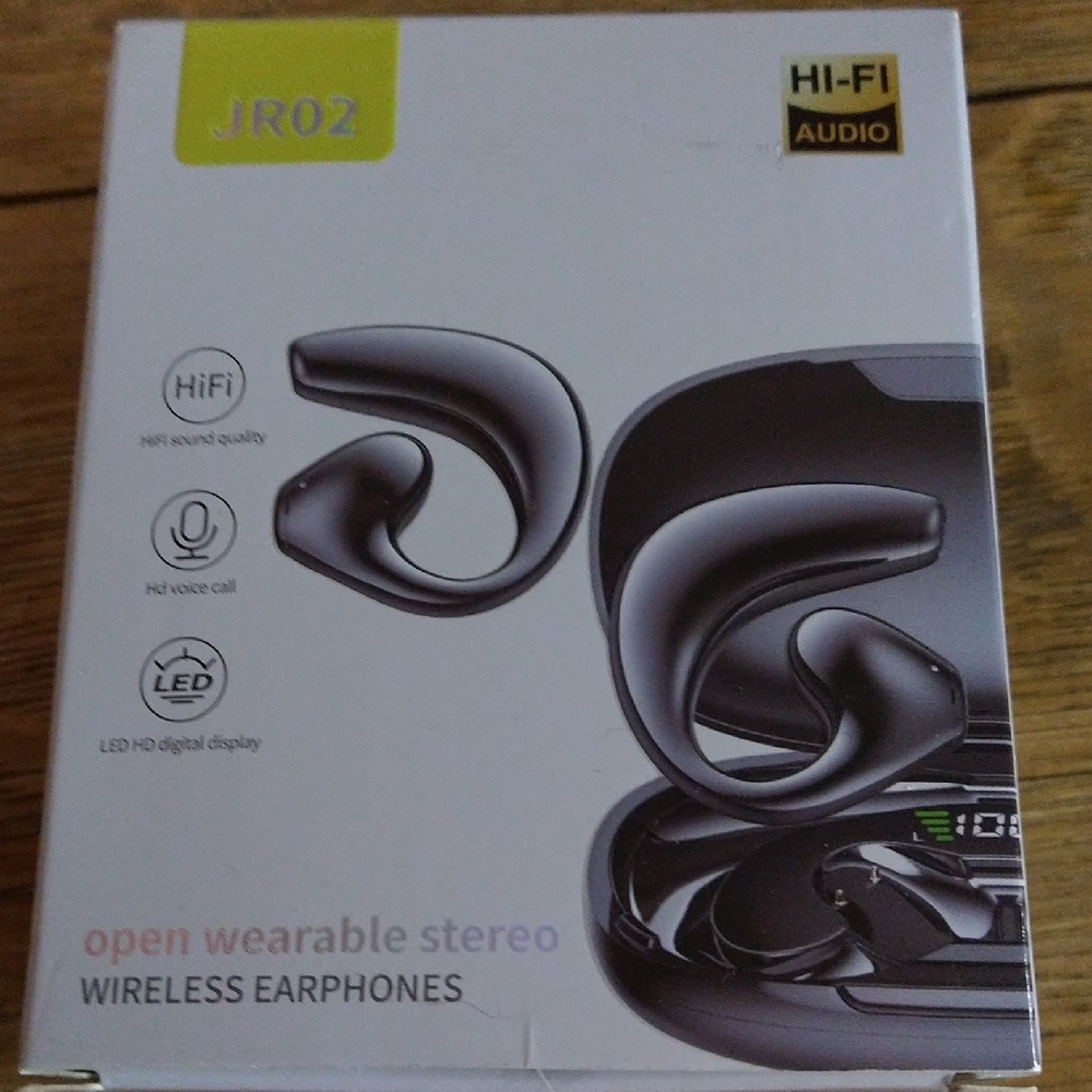 JR02 Open Wearable Stereo Earphones - Black